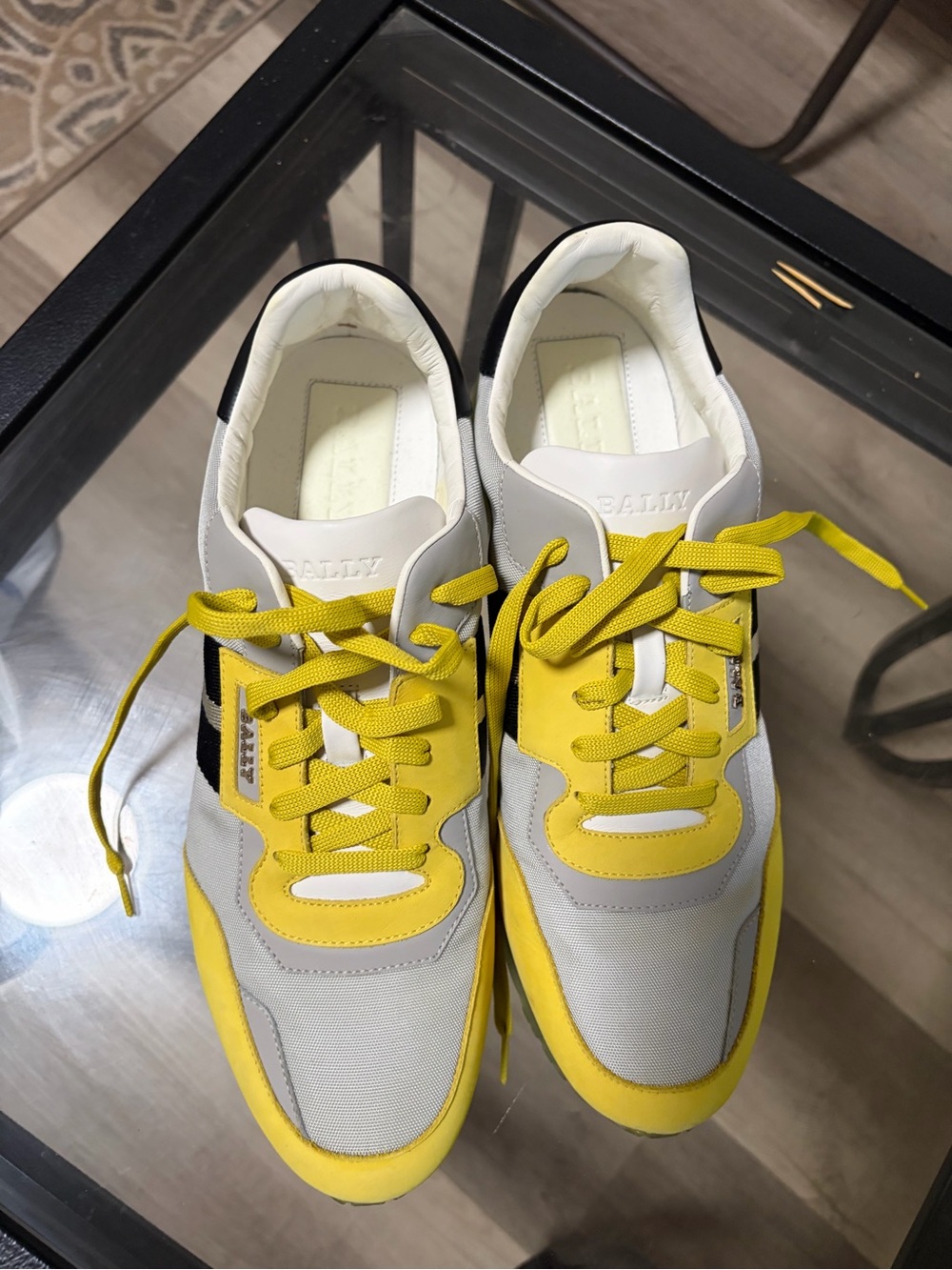 Bally Men's Yellow, White & Black Low-Top Sneakers